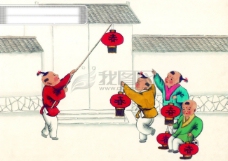 古代艺术中华艺术绘画古画儿童游玩嬉戏中国古代绘画