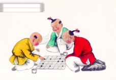 游戏儿童中华艺术绘画古画儿童游玩嬉戏中国古代绘画