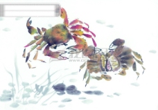 古代艺术中华艺术绘画古画绘画鱼水生金鱼螃蟹中国古代绘画