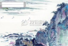 华丽中华艺术绘画古画山水画壮丽河山中国古代绘画