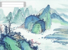古代艺术中华艺术绘画古画山水画壮丽河山中国古代绘画