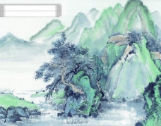华丽中华艺术绘画古画山水画壮丽河山中国古代绘画