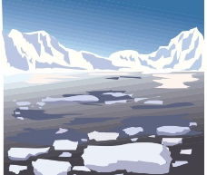 远山冰山远景图片