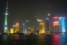 上江上海夜景璀璨黄埔江图片