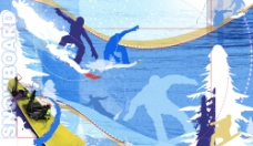 抽像运动抽像划雪运动图片