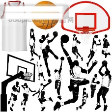 篮球运动元素主题矢量素材