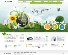 韩国经典模版 绿色 网站模版图片