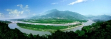 侧面的都江堰全景图图片