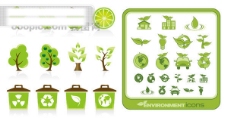 广告春天2套绿色环保图标矢量素材