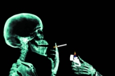 骨骼透视X光吸烟底图图片