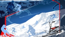 抽像运动抽像高山划雪运动图片