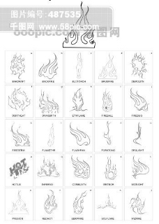 各类图案各类火型图案的EPS